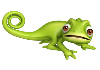 Obraz premium cute Chameleon funny cartoon character