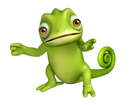 cute Chameleon funny cartoon character