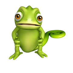 Fototapeta na wymiar cute Chameleon funny cartoon character