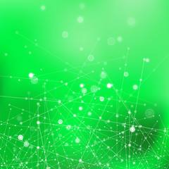 Green Technology Background with Particle, Molecule Structure. Genetic and Chemical Compounds. Communication Concept. Space and Constellations.