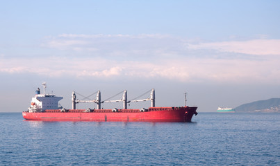 fuel tanker anchored at sea
