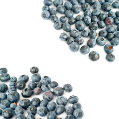 Pile of Bilberry or blueberry over isolated white background