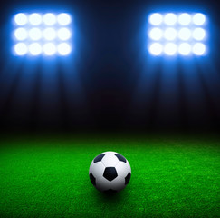 Soccer ball on stadium