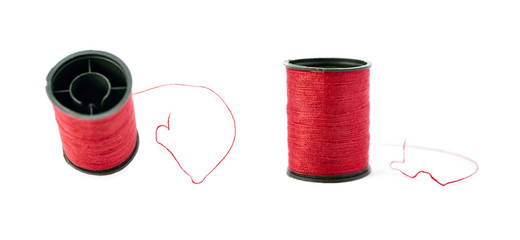 Set of Spool of thread isolated over the white background