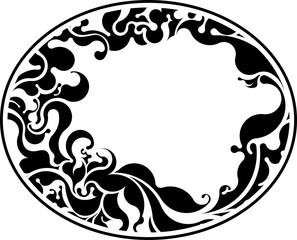 Oval vintage element for your design. Vector illustration.