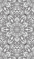 Seamless Abstract Tribal Black-White Pattern. Hand Drawn Ethnic Texture. Vector Illustration.