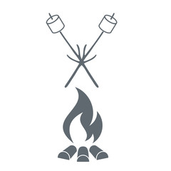 Barbecue marshmellow  icon on a white background