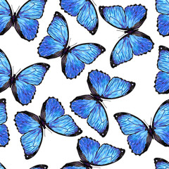 Butterfly. Seamless pattern of butterflies. Endless texture vector background. Perfect for wallpapers, pattern fills, web page backgrounds, surface textures, textile