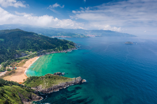 Panoramic view of Urdaibai and Cantabrian coast, Bizkaia, Spain