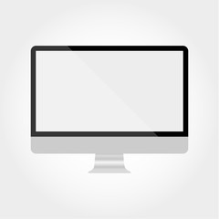 The screen on a gray background with shadow