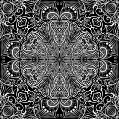 Seamless pattern with vintage decorative elements. Hand drawn background. Islam, Arabic, Indian, ottoman motifs. Ethnic floral seamless pattern with abstract ornamental mandala