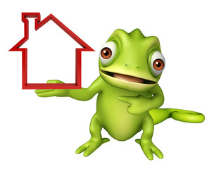 Chameleon cartoon character Chameleon cartoon character with hom
