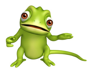 Fototapeta premium cute Chameleon funny cartoon character