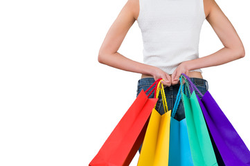 shopping bag on white background with clipping path