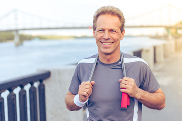 Handsome man during morning run - Powered by Adobe