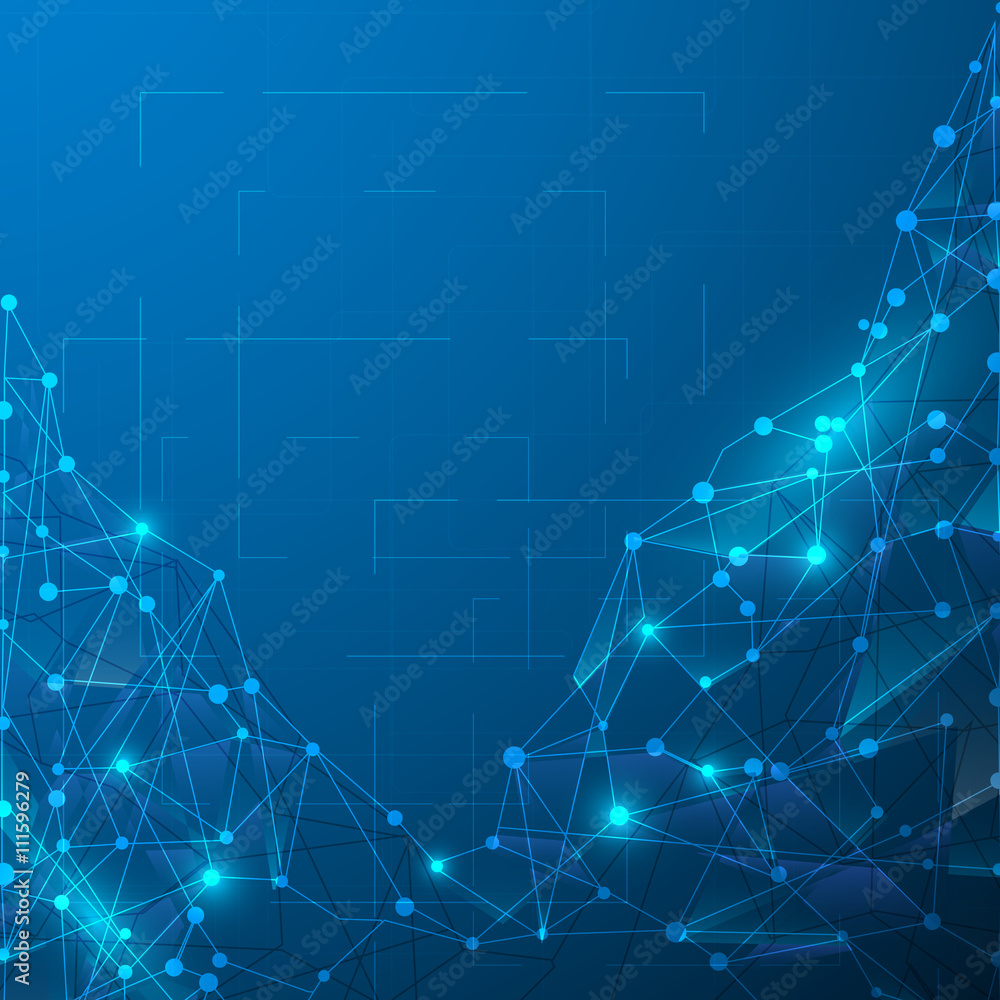 Poster abstract background technology networking connection concept geometric polygonal design