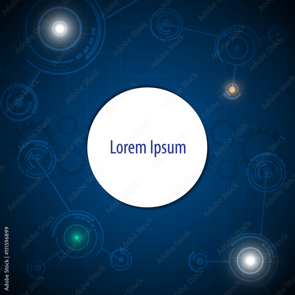 Poster abstract technology innovation concept digital pattern design with circle template