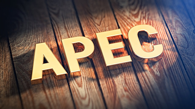 Acronym APEC on wood planks