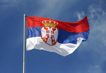 Fototapeta na wymiar Serbian flag