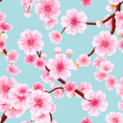 Obrazy na Szkle  Bezszwowe różowy Sakura. EPS 10