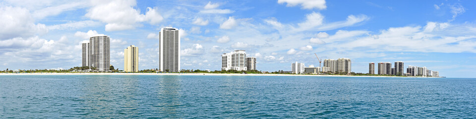 Singer Island, Florida panorama from the Ocean Mall north to John D MacArthur State Park.