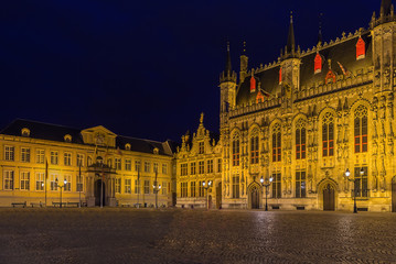 Fototapeta na wymiar Burg square in Bruges, Belgium