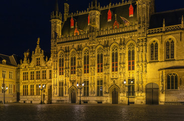 Fototapeta na wymiar Bruges town hall, Belgium