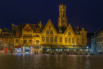 Fototapeta premium square in Bruges, Belgium