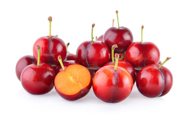 Cherry on white background