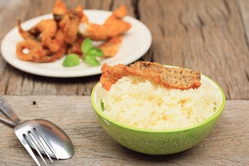 Fish fried with rice