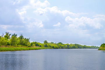 landscape river Dnieper marshes and Kherson