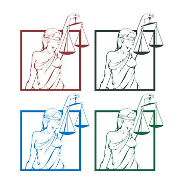 Lady justice logo.Law and order