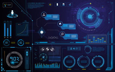 hud technology innovation screen interface template and element design background