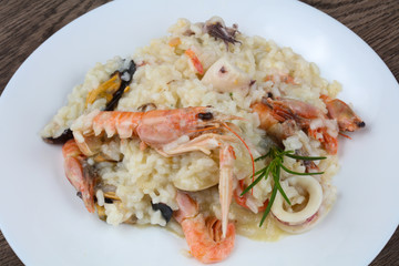 Seafood mix risotto