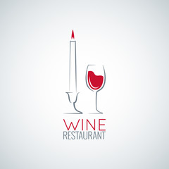 wine glass candle design vector background