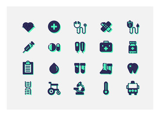 Medical icon set vector.line icons.