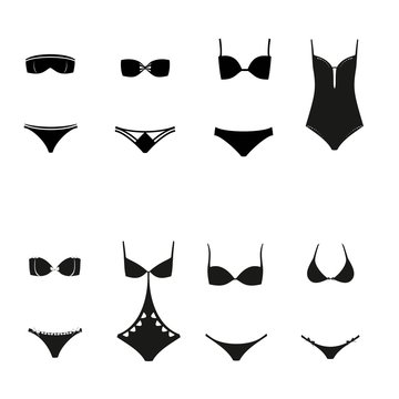 Swimming suits vector collection.
