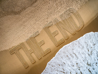The End written on the beach