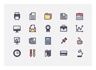 office icon set vector.line icons.