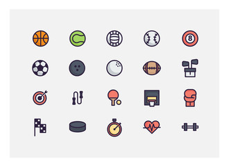 sport icon set vector. line icons.