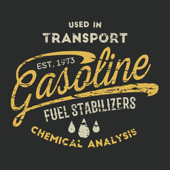 Gasoline typography, t-shirt graphics