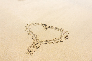 Heart in sand