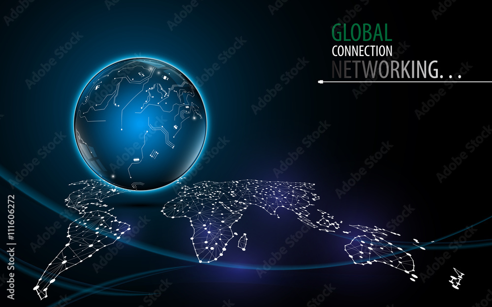 Poster abstract network global innovation technology tech background design