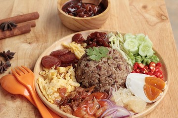 Fried rice with shrimp paste thai food.