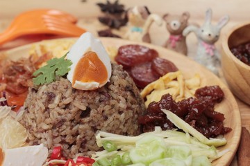 Fried rice with shrimp paste thai food.