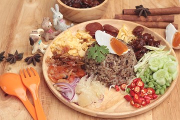 Fried rice with shrimp paste thai food.