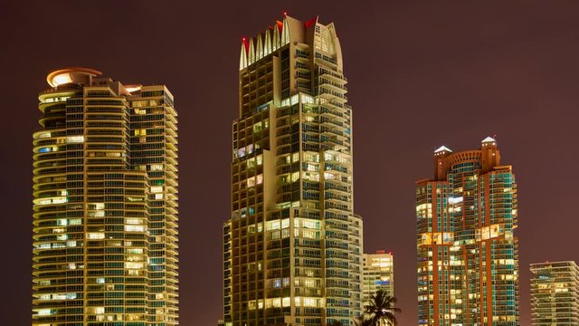 Edificios en Miami Beach,time lapse
