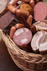 Variety of sausage products
