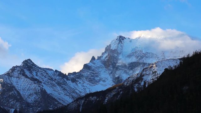 CHINA YADING NATURE PARK VIEW ON MOUNTAIN