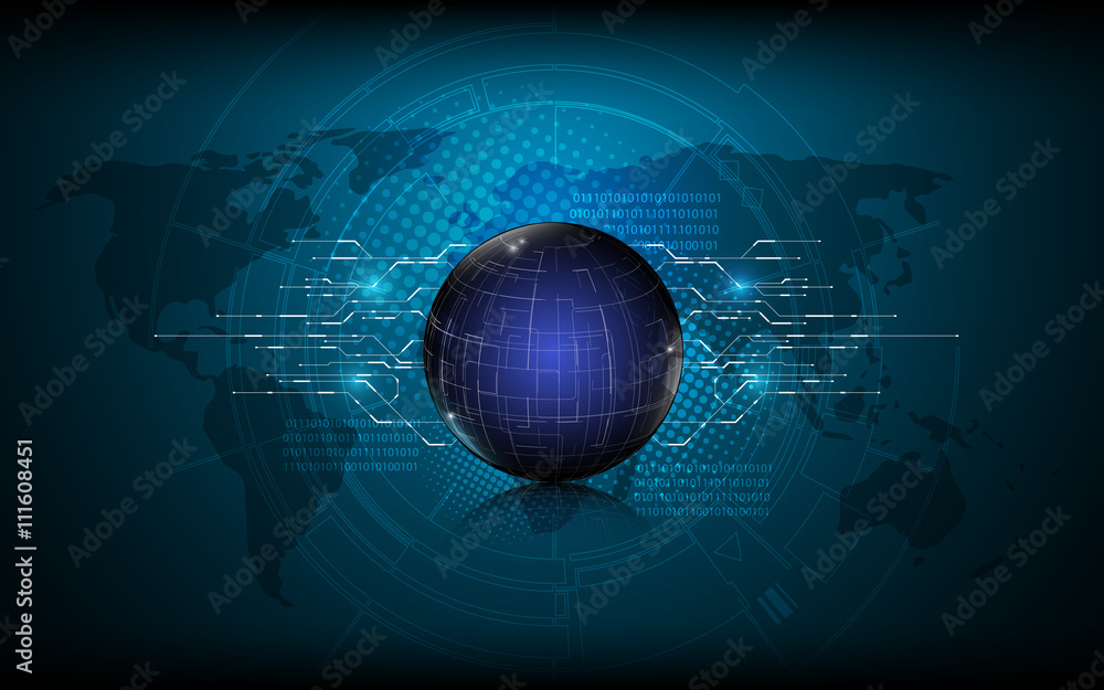 Poster abstract globe linear digital design technology networking connection innovation concept background